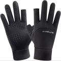Winter Fishing Men's Gloves Women Cycling Warm Anti-Slip Gloves for Fishing Sports Touch Screen Two Fingers Cut Outdoor Angling.
