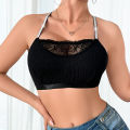 1pcs Ribbed Sexy Women's Bras Cross Shoulder Straps Sexy Lingerie Wire-Free Padless Bras Push Up Brassiere Fashion Underwear. 