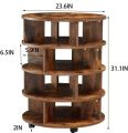 Wooden 4-Tier Revolving Shoe Rack Storage Organizer - Shoe Cabinet Rotating Shoe Rack for Entryway Living Room Hallway. 
