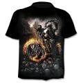 New retro street punk motorcycle men's T-shirt 3D shirt casual fashion hip-hop horror short sleeved round neck men's clothing. 