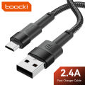 Toocki 2.4A Micro USB Cable for  Redmi Fast Charging PD Quick Charge Micro Cable for Fan Earphone Charger USB Data Cord. 
