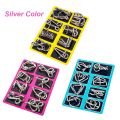 8Pcs/Set Metal Montessori Puzzle Wire IQ Mind Brain Teaser Puzzles Adults Interactive Game Reliever Educational Toys. 