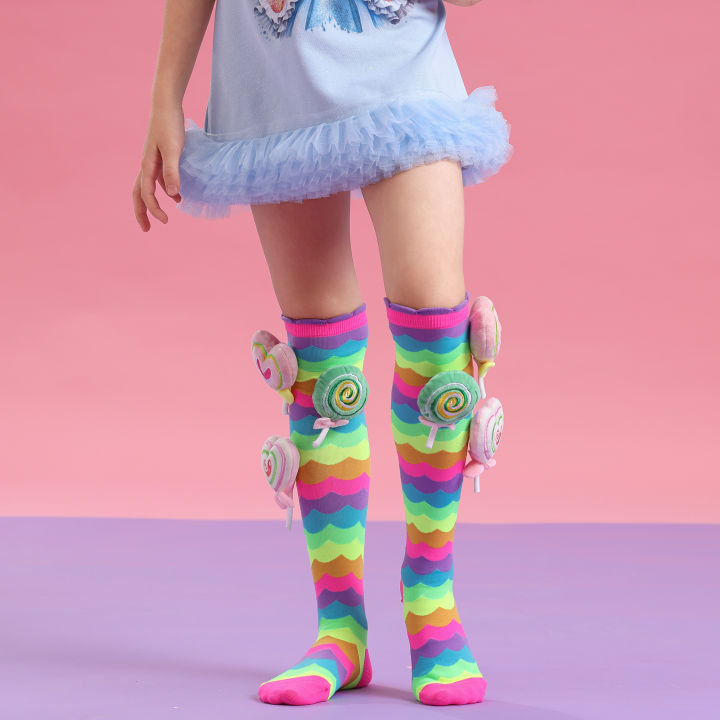 Crazy%20socks%20for%20kids%20Cute%20girl%20socks%20girls%20wacky%20Funky%20Stretch%20Mid%20to%20High%20Novelty%20Socks%20-%20Image%204
