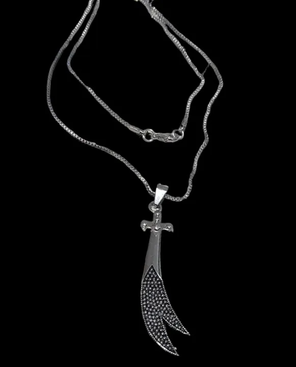 Silver Stylish Talwar/Sord Locket Chain for Men & Boys | Daraz.pk