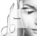 Eyebrow Tweezer Scissor Handle Flat Straight Tip Hair Plucker Stainless Steel Brow Tweezer. 