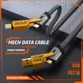 Nylon Braided Zinc Alloy Material Hot Selling High Quality Pd 27W to 65W 4 in 1 Usb Fast Charging Data Cable for Iphone.