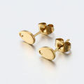 10pcs Stainless Steel Round Ear Studs for Earrings Base Jewelry Making DIY Dangle Hole Charm Pendants Components. 