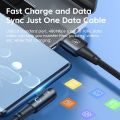 Toocki 6A USB C Cable 90 Degree For  100W Fast Charging Cord For     Charger Data Wire. 