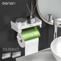 Wall Mount Toilet Paper Holder Plastic Waterproof Roll Paper Storage Rack Bathroom Tissue Organizer Shelves. 