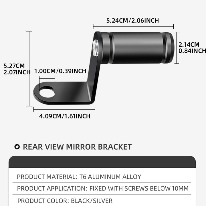 1x%20Motorcycle%20Bicycle%20Phone%20Holders%20Handlebar%20Stand%20Rearview%20Mirror%20Mount%20Extender%20Brackets%20Universal%20Aluminum%20Alloy%20Clamps%20-%20Image%205