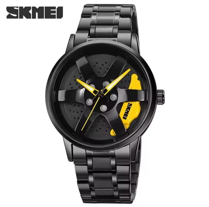 SKMEI 1787 Wheels Fashion Men Stainless Steel Watch For Man