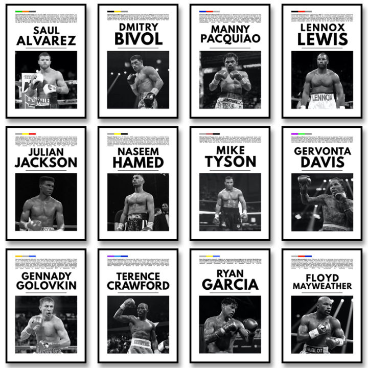 Black and White Boxing Legends Canvas Poster Boxing Inspirational ...