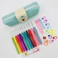 Crochet Hooks Set Blunt Knitting Needles Ergonomic Handle Colorful Crochet Hooks Kit 11 Sizes for Mom Grandma Gifts. 
