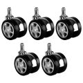 5pcs Universal Mute Caster Nylon Replacement Office Chair Swivel  Rollers Wheels. 