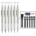 Full Metal Mechanical Pencil  0.3/0.5/0.7/0.9/1.3/2.0mm Art Sketch Painting Automatic Pencil with Leads Office School Supplies. 