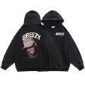 Chris Brown Vintage Washed Hoodies Hip Hop Streetwear Print Hoodie Y2k Retro Sweater Under The Influence Tour Breezy Sweatshirts. 