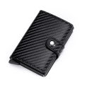 ID Credit Bank Card Holder with Hasp Wallet Men Anti Rfid Blocking Protected Magic PU Leather Slim Mini Small Money Wallets Case. 