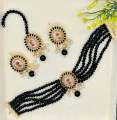 Charming Zarcon jewellery choker set with earrings and tika traditional design for girls and woman. 