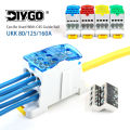 Din Rail Terminal Block UKK 80/125/160A Distribution Box One In Multiple Out Power Universal Wire Electrical Connector Junction. 