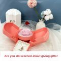 Surprise Flower Jewelry Box - Mysterious Unboxing with Rose Gold Dried Flowers & Hidden Love Drawer - Luxury Birthday Gift for H.