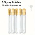 5/20PCS  5ml/10ml Mini Transparent Glass Refillable Spray Bottles for Travel Perfume Moisturizer Party Use Portable Makeup Tools. 
