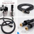 Muslim shower chain pipe flexible hose black color high pressure premium quality 1.5 meter hand shower pipe toilet shower pipe connection chain pipe for bathroom and kitchen bath shower chain pipe cp chain black. 