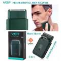 VGR Portable Car Travel Single Blade Male Men Mini Push Alternative Beard Trimmer Razor Cordless Electric Shaver Hair Remov. 