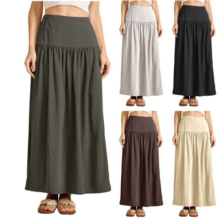 Women's%20high-waisted%20skirt%20simple%20loose%20skirts%20patchwork%20long%20skirt%20casual%20fashion%20solid%20color%20skirt%20with%20pocket%20faldas%20-%20Image%206