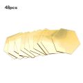 48pcs Mirror Sticker Hexagon 3D Waterproof and Removable Wall Sticker Decal Clean bright tidy Suitable for Living room bedroom. 