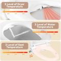 German Imported R FLORY FDB608 Electronic Smart Bidet Seat Bidet Attachment Easy Install Heated Seat Warm Dry Water Power Save Self Cleaning Separate Nozzle (Normal-EU,UK). 