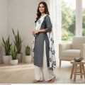 Everything House By Nazmul Summer Ready 3 Piece Button Design Linen Fashionable Stitched Kurti Shalwar Kameez For Stylish Women And Girls Dress.