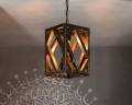 Wooden designer hanging lamp.