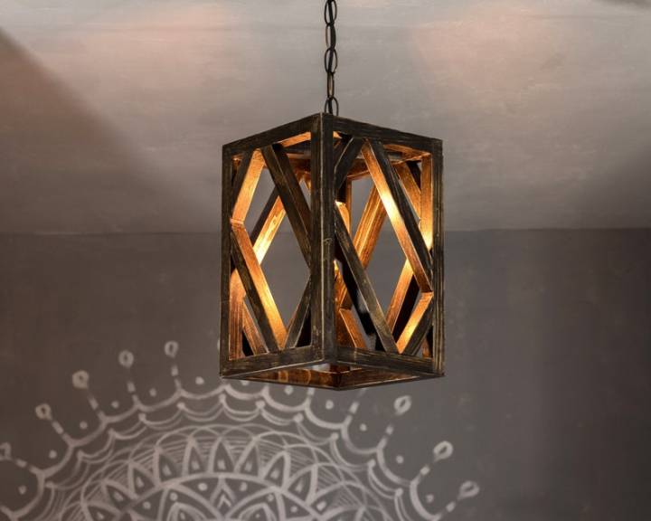 Wooden designer hanging lamp