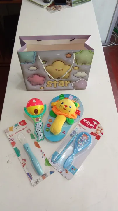 Baby gift set in a gift bag