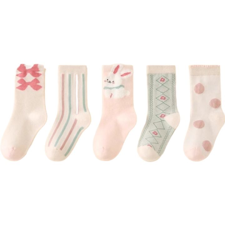 5%20Pairs%20Children's%20Socks%20for%20Girls,%20Sweet%20Cute%20Cartoon%20Rabbit%20Girl's%20Casual%20Socks%20(Autumn%20&%20Spring)%20-%20Image%205
