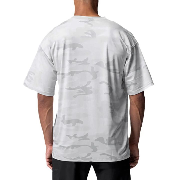 Camouflage%20Running%20T-shirts%20Mens%20Oversized%20Half%20Sleeve%20Dropped%20Shoulder%20Loose%20Fitness%20T%20Shirt%20Summer%20Gym%20Bodybuilding%20Tops%20Tees%20-%20Image%206