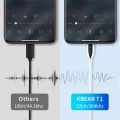 KBEAR T1 Decoding Cable Thickened transparent PVC material 3.5MM headphone jack 4 cores of silver-plated OFC wire Decoding Cable. 