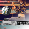 Chalk Clip Stainless Steel Cue Chalk Clip Snooker Billiards Chalk Holder Pool Cue Magnetic Chalk Holder with Clip Snooker Supply. 
