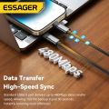 2m Long Essager 2-in-1 Right Angle Cable C-L 29W C-C 65W Fast Charging Elbow Data Cable For iPhone 16 15 14 13 12 MacBook iPad.