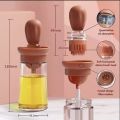 180ml - 2in1 Oil Bottle & Brush With 9ml Storage Tank, Oil Bottle Brush Glass Bottle Silicone Brush With Dropper Measuring Distributor, Oil Dispenser, Oil Bottle Oil Brush, Removable Oil Dispenser Bottle Kitchen Tool. 