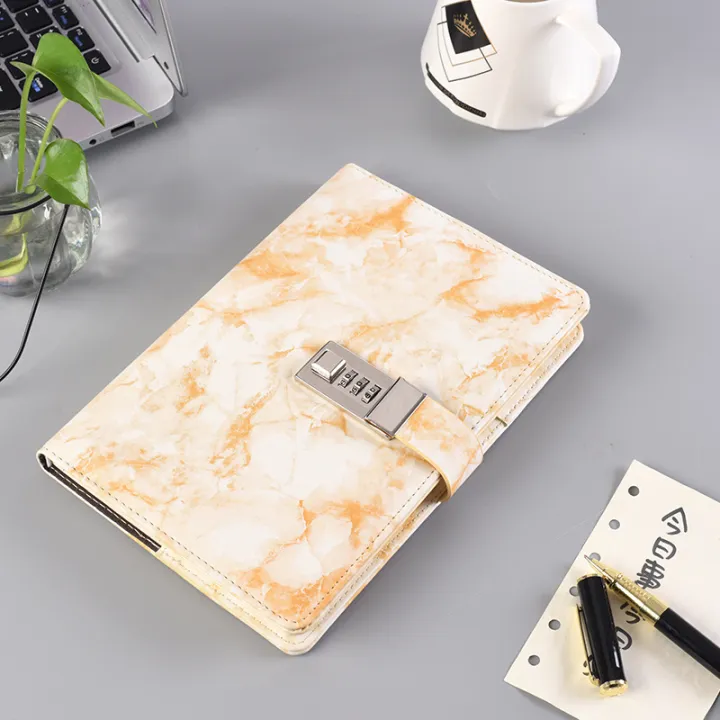 A5%20Marble%20Patterned%20Vintage%20Password%20Locked%20Notebook,%20Minimalist%20Student%20Diary,%20Soft%20Copy%20Notebook%20-%20Image%206