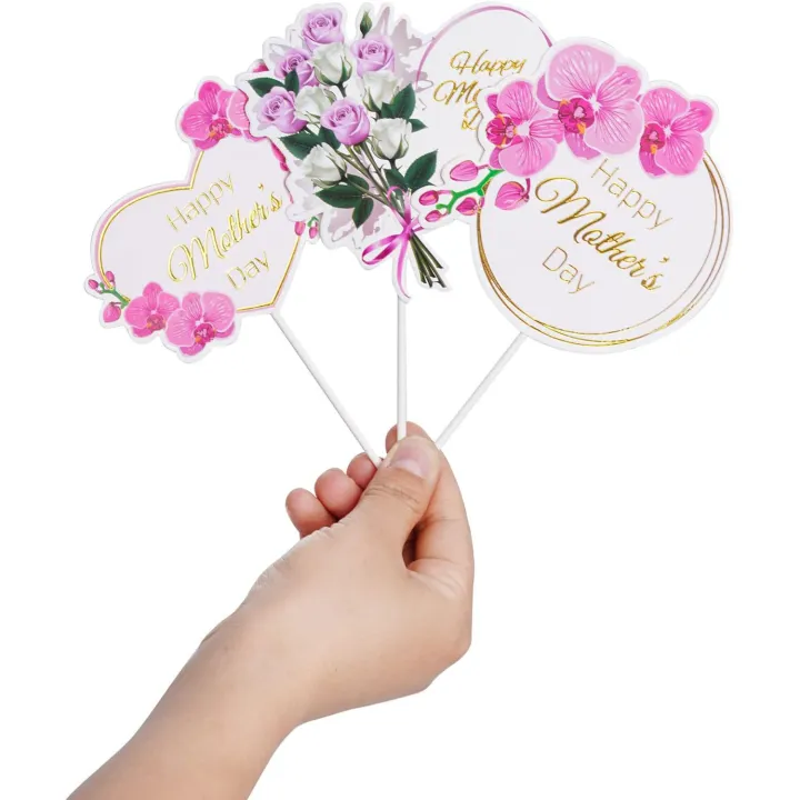 12%20Pieces%20Happy%20Mother's%20Day%20Cake%20Toppers%20Flower%20Cupcake%20Topper%20for%20Mother's%20Day%20Birthday%20Cake%20Decoration%20Party%20Supplies%20-%20Image%203