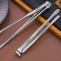 Barbecue Food Tong Non-Slip Cooking Clip Stainless Steel Portable Picnic Tweezer Salad Steak Clamp Bread Tongs Kitchen Gadgets.
