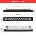 20 Way Terminal Distribution Block Current Rating 150A 36V DC Terminal Copper Bus Bar For Car RV Marine Solar Truck Black.
