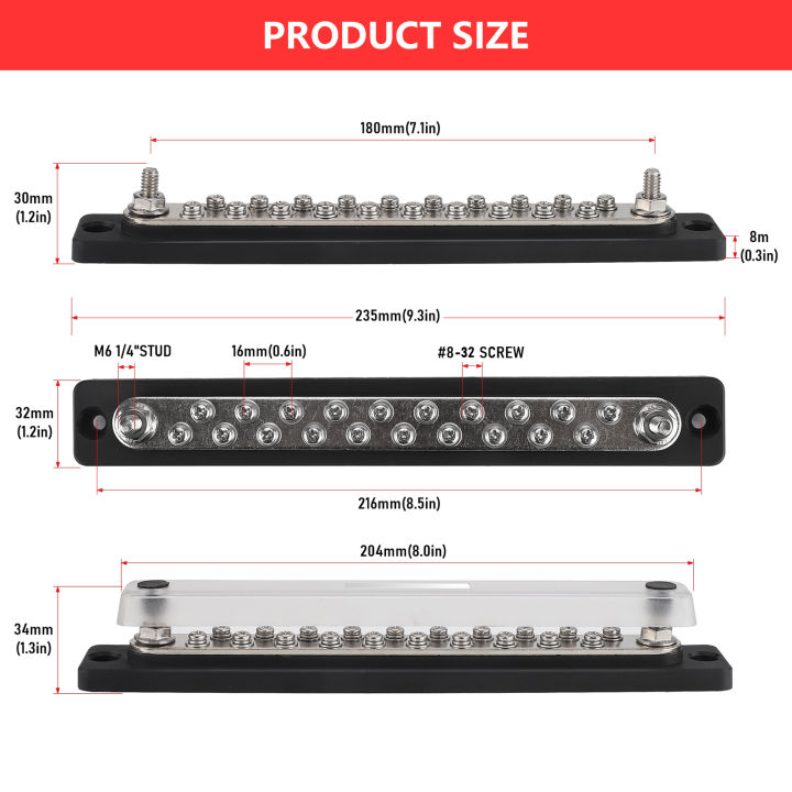 20%20Way%20Terminal%20Distribution%20Block%20Current%20Rating%20150A%2036V%20DC%20Terminal%20Copper%20Bus%20Bar%20For%20Car%20RV%20Marine%20Solar%20Truck%20Black%20-%20Image%202