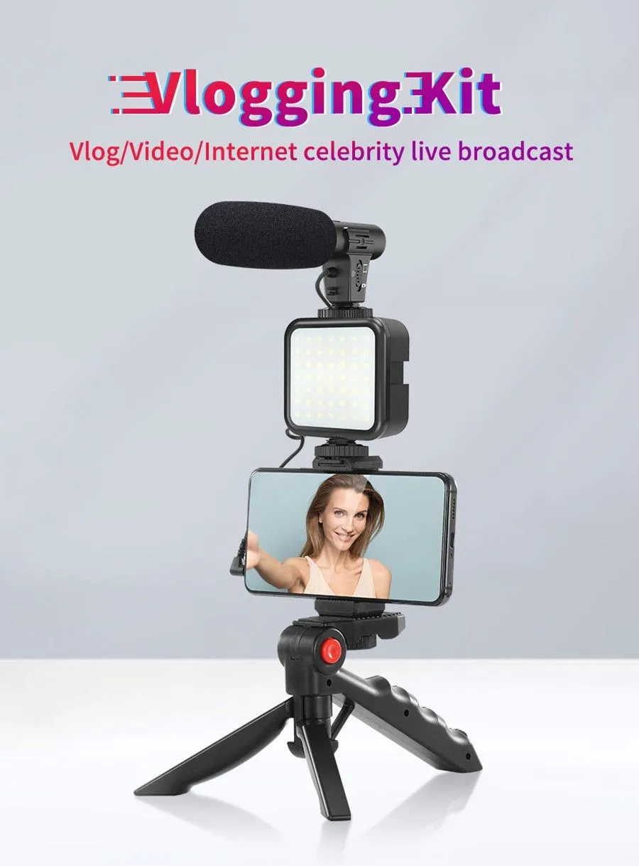VLOGGING KIT , VIDEO MAKING KIT, WITH TRIPOD STAND, MICROPHONE, SHOOT ...