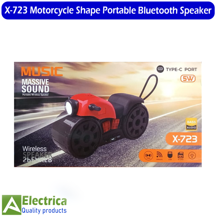 X-723 Motorcycle Shape Bluetooth Speaker 5W Portable Wireless Speaker ...