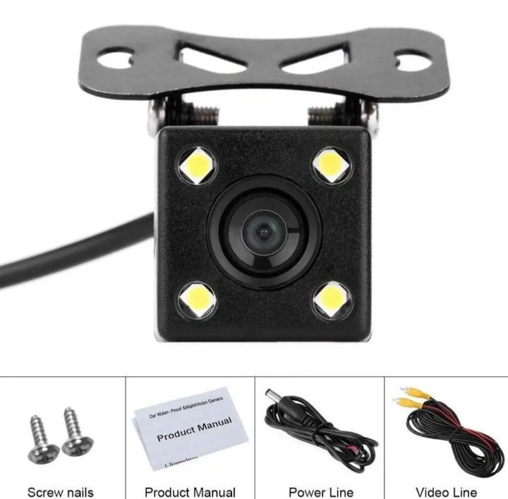 Universal 4 Led Car Rear View Night Vision Water Proof Camera