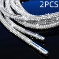 2 PCS Shiny Rhinestone Shoelaces - Suitable for Sports Shoes, Boots, Sports Pants, Hoodies - Daily Decorative Accessories. 