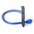 Dual USB 3.0 Front Panel Header Adapter - 20-Pin to USB 3.0 Motherboard Bracket Cable for PC.
